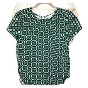 H&M Green and Navy patterned blouse